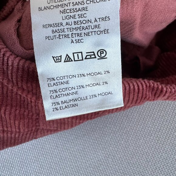 New Anthropologie The Colette Corduroy Full-Length Wide Leg Pants Mauve 23T Tall - Picture 6 of 11